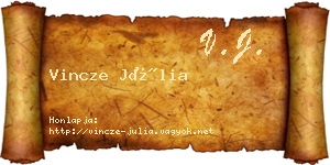 Vincze Júlia névjegykártya